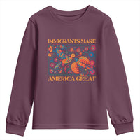 Funny Immigrants Make America Great Youth Sweatshirt Floral Flower Birds Human Rights - Wonder Print Shop