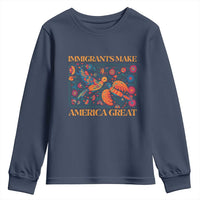 Funny Immigrants Make America Great Youth Sweatshirt Floral Flower Birds Human Rights - Wonder Print Shop
