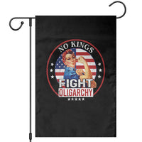 No Kings Fight Oligarchy Garden Flag Woman's Girl Vintage America Flag - Wonder Print Shop