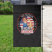 No Kings Fight Oligarchy Garden Flag Woman's Girl Vintage America Flag - Wonder Print Shop
