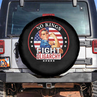 No Kings Fight Oligarchy Spare Tire Cover Woman's Girl Vintage America Flag - Wonder Print Shop