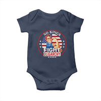 No Kings Fight Oligarchy Baby Onesie Woman's Girl Vintage America Flag - Wonder Print Shop