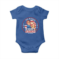 No Kings Fight Oligarchy Baby Onesie Woman's Girl Vintage America Flag - Wonder Print Shop