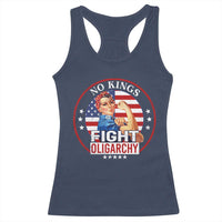 No Kings Fight Oligarchy Racerback Tank Top Woman's Girl Vintage America Flag - Wonder Print Shop