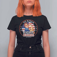 No Kings Fight Oligarchy T Shirt For Women Woman's Girl Vintage America Flag - Wonder Print Shop