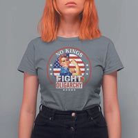 No Kings Fight Oligarchy T Shirt For Women Woman's Girl Vintage America Flag - Wonder Print Shop