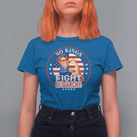 No Kings Fight Oligarchy T Shirt For Women Woman's Girl Vintage America Flag - Wonder Print Shop