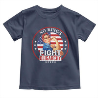 No Kings Fight Oligarchy Toddler T Shirt Woman's Girl Vintage America Flag - Wonder Print Shop