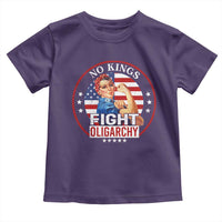 No Kings Fight Oligarchy Toddler T Shirt Woman's Girl Vintage America Flag - Wonder Print Shop