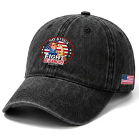 No Kings Fight Oligarchy Washed Cotton Baseball Cap Woman's Girl Vintage America Flag