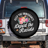 Funny Keep The Immigrants Deport The Racists Spare Tire Cover Floral Butterfly - Wonder Print Shop