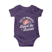 Funny Keep The Immigrants Deport The Racists Baby Onesie Floral Butterfly - Wonder Print Shop