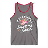 Funny Keep The Immigrants Deport The Racists Tank Top Floral Butterfly - Wonder Print Shop