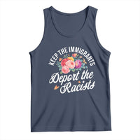 Funny Keep The Immigrants Deport The Racists Tank Top Floral Butterfly - Wonder Print Shop