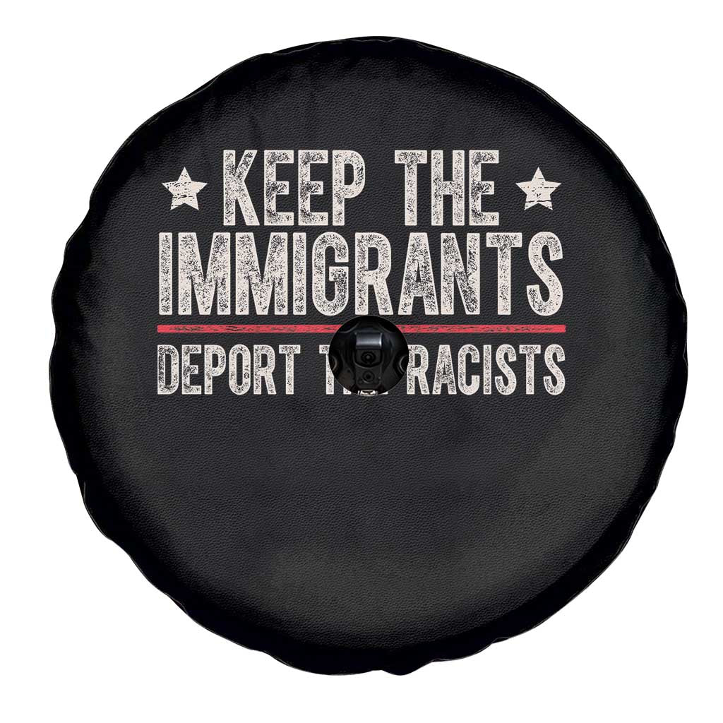 Keep The Immigrants Deport The Racists Spare Tire Cover Vintage Star - Wonder Print Shop