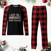 Keep The Immigrants Deport The Racists Plaid Pajama Set Vintage Star - Wonder Print Shop