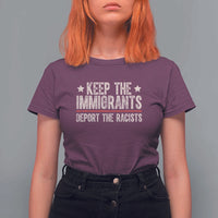 Keep The Immigrants Deport The Racists T Shirt For Women Vintage Star - Wonder Print Shop