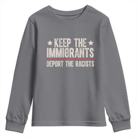 Keep The Immigrants Deport The Racists Youth Sweatshirt Vintage Star - Wonder Print Shop