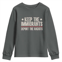 Keep The Immigrants Deport The Racists Youth Sweatshirt Vintage Star - Wonder Print Shop