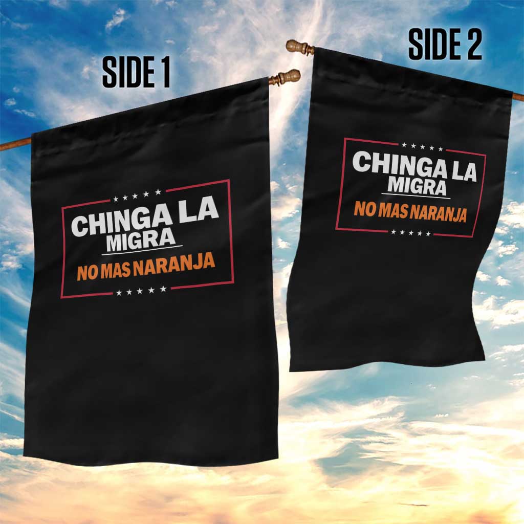 Funny Chinga La Migra No Mas Naranja Garden Flag Star Stripes - Wonder Print Shop