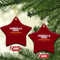 Funny Chinga La Migra No Mas Naranja Ceramic Ornament Star Stripes - Wonder Print Shop