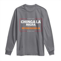 Funny Chinga La Migra No Mas Naranja Long Sleeve Shirt Star Stripes - Wonder Print Shop