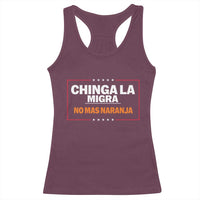 Funny Chinga La Migra No Mas Naranja Racerback Tank Top Star Stripes - Wonder Print Shop