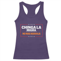 Funny Chinga La Migra No Mas Naranja Racerback Tank Top Star Stripes - Wonder Print Shop