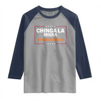Funny Chinga La Migra No Mas Naranja Raglan Shirt Star Stripes - Wonder Print Shop