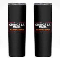 Funny Chinga La Migra No Mas Naranja Skinny Tumbler Star Stripes - Wonder Print Shop