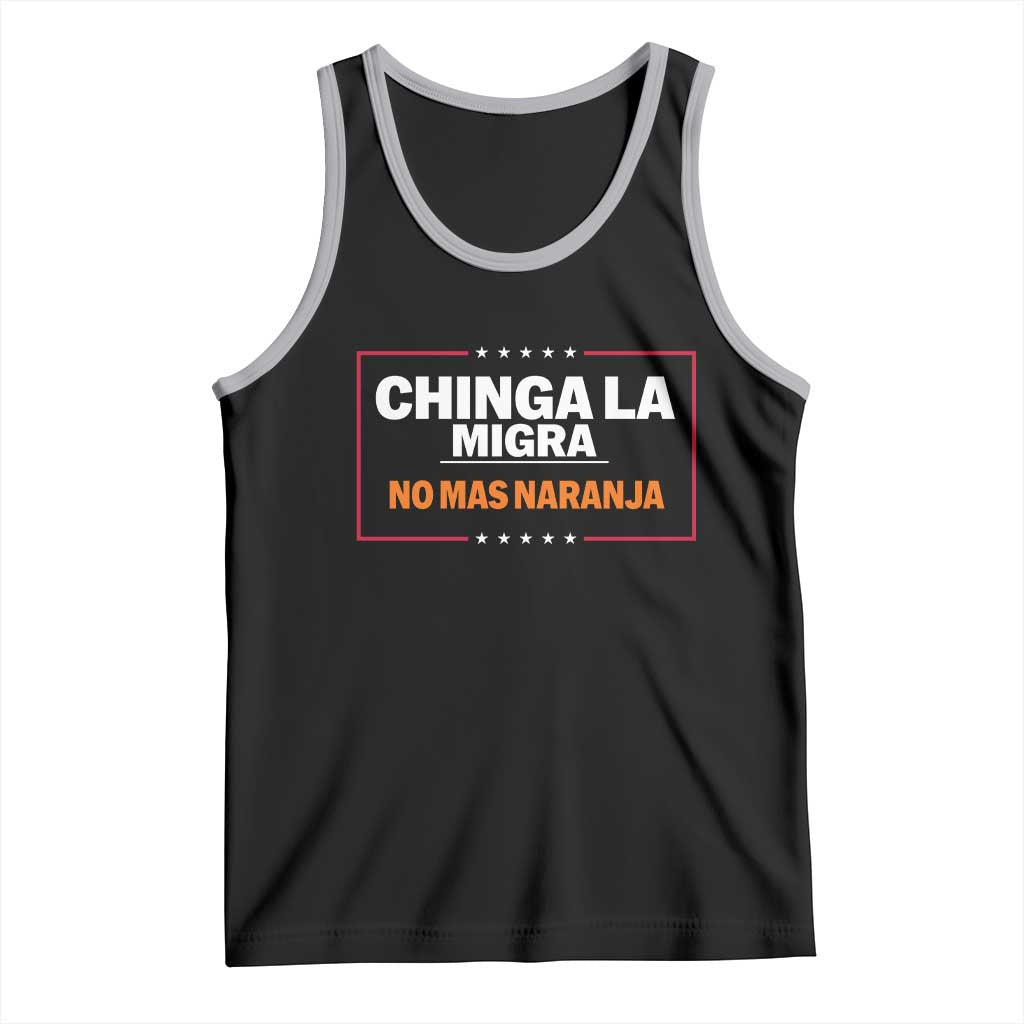 Funny Chinga La Migra No Mas Naranja Tank Top Star Stripes - Wonder Print Shop