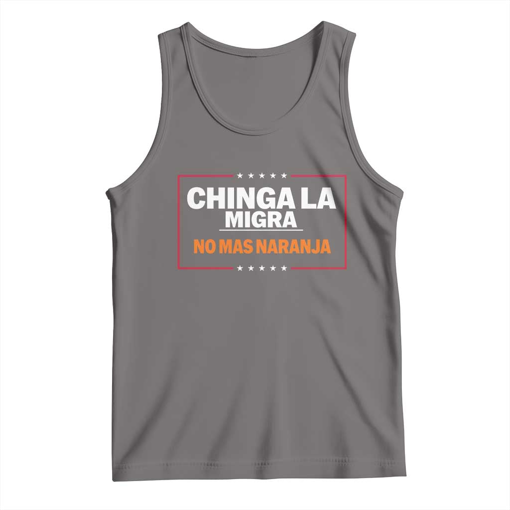 Funny Chinga La Migra No Mas Naranja Tank Top Star Stripes - Wonder Print Shop