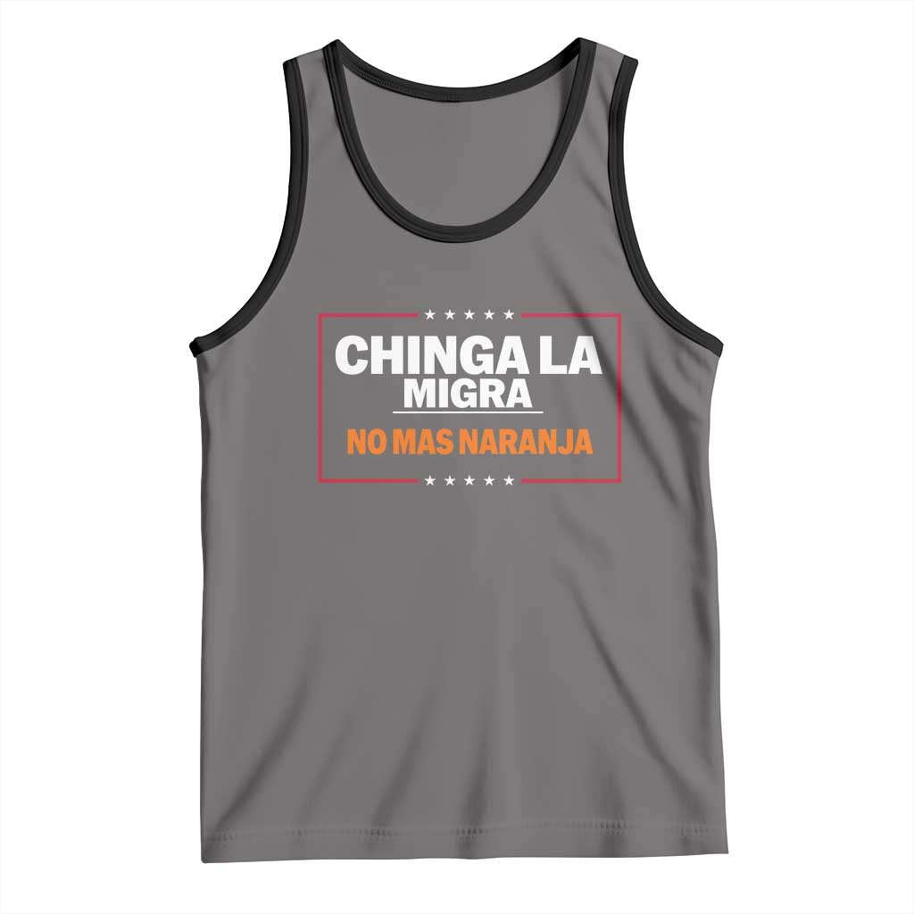 Funny Chinga La Migra No Mas Naranja Tank Top Star Stripes - Wonder Print Shop