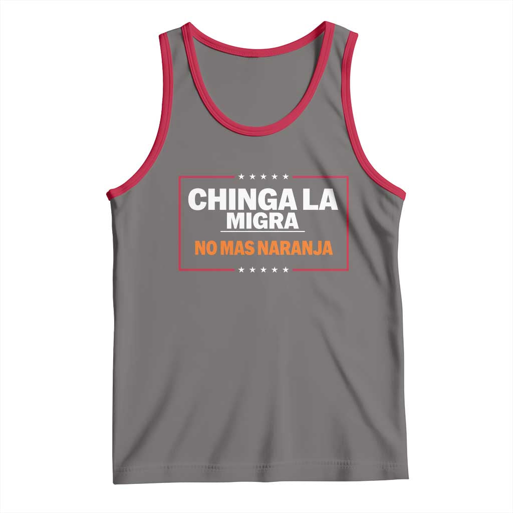 Funny Chinga La Migra No Mas Naranja Tank Top Star Stripes - Wonder Print Shop