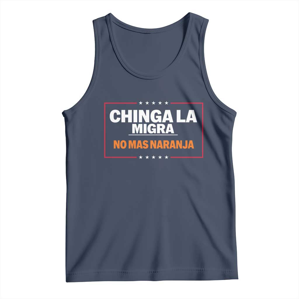 Funny Chinga La Migra No Mas Naranja Tank Top Star Stripes - Wonder Print Shop