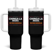 Funny Chinga La Migra No Mas Naranja Tumbler With Handle Star Stripes - Wonder Print Shop