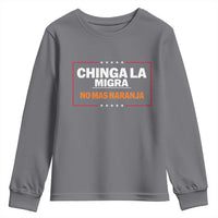 Funny Chinga La Migra No Mas Naranja Youth Sweatshirt Star Stripes - Wonder Print Shop