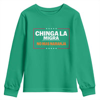 Funny Chinga La Migra No Mas Naranja Youth Sweatshirt Star Stripes - Wonder Print Shop