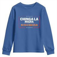 Funny Chinga La Migra No Mas Naranja Youth Sweatshirt Star Stripes - Wonder Print Shop