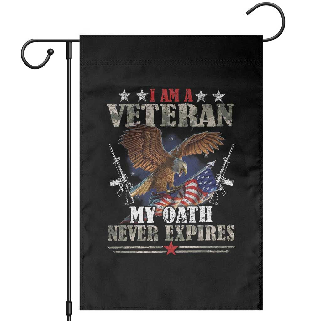 I Am A Veteran My Oath Never Expires Garden Flag Veteran Day Eagle American Flag - Wonder Print Shop