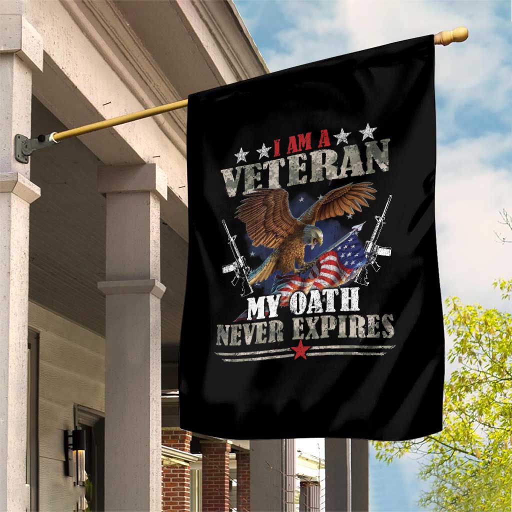 I Am A Veteran My Oath Never Expires Garden Flag Veteran Day Eagle American Flag - Wonder Print Shop