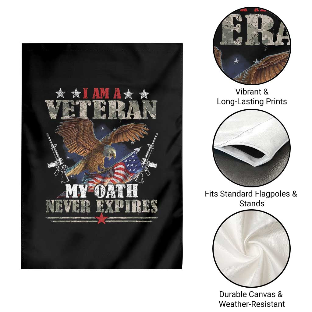 I Am A Veteran My Oath Never Expires Garden Flag Veteran Day Eagle American Flag - Wonder Print Shop