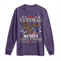I Am A Veteran My Oath Never Expires Long Sleeve Shirt Veteran Day Eagle American Flag - Wonder Print Shop