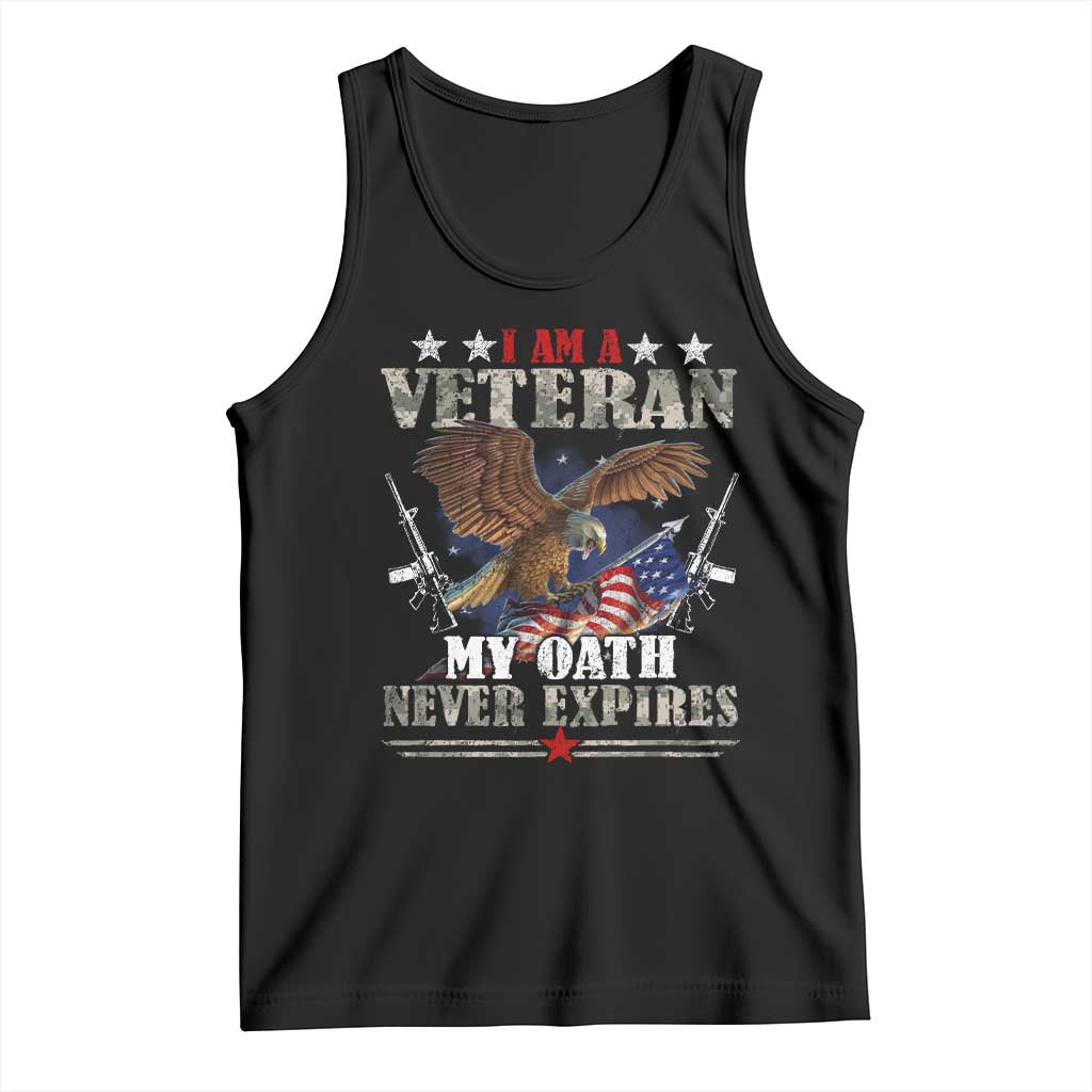 I Am A Veteran My Oath Never Expires Tank Top Veteran Day Eagle American Flag - Wonder Print Shop