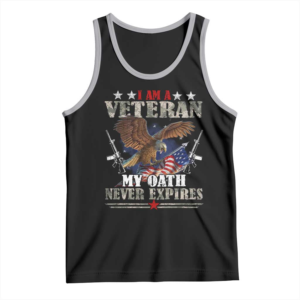 I Am A Veteran My Oath Never Expires Tank Top Veteran Day Eagle American Flag - Wonder Print Shop