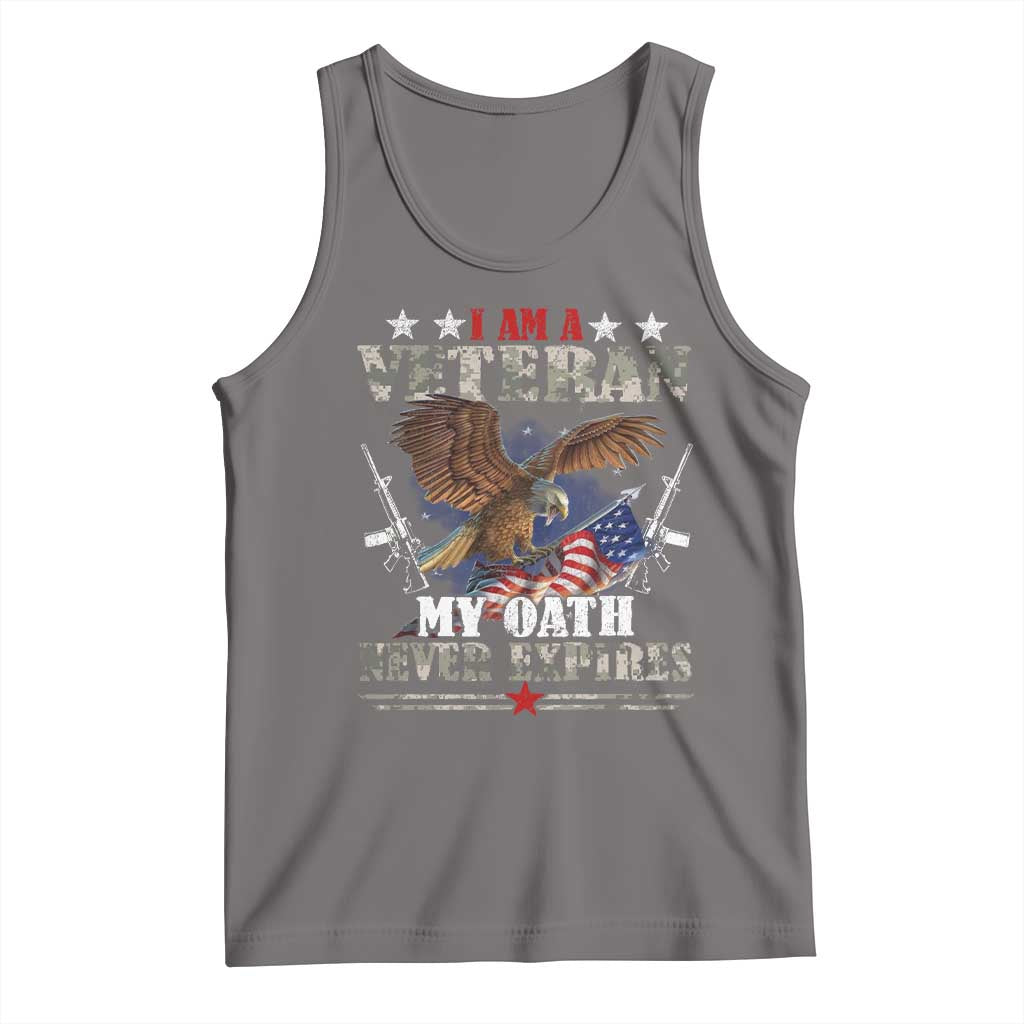 I Am A Veteran My Oath Never Expires Tank Top Veteran Day Eagle American Flag - Wonder Print Shop