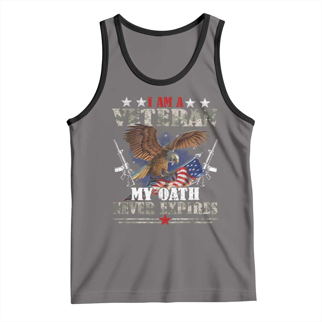 I Am A Veteran My Oath Never Expires Tank Top Veteran Day Eagle American Flag - Wonder Print Shop