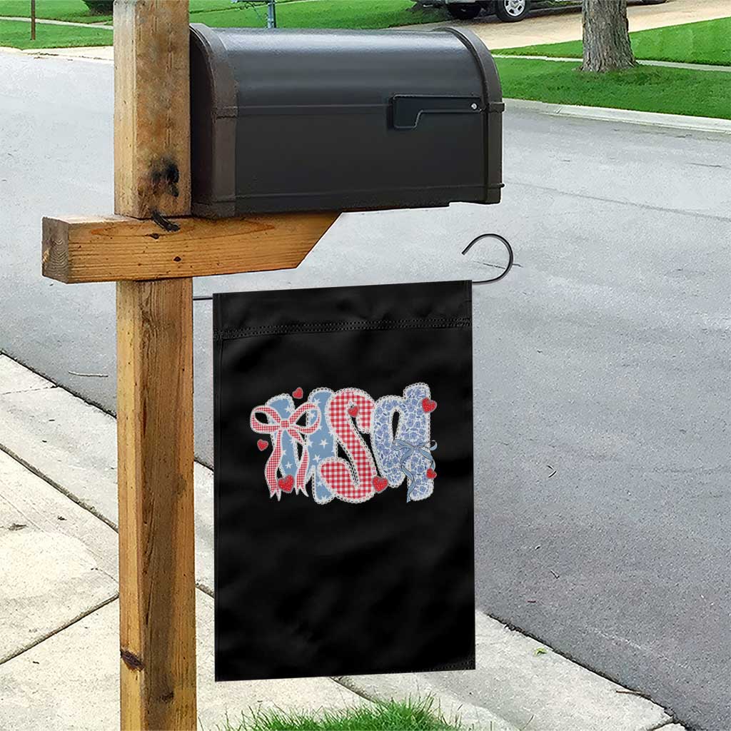 Funny USA Patriotic 4th of July Coquette Bow Garden Flag - Wonder Print Shop