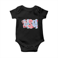 Funny USA Patriotic 4th of July Coquette Bow Baby Onesie - Wonder Print Shop