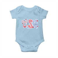Funny USA Patriotic 4th of July Coquette Bow Baby Onesie - Wonder Print Shop